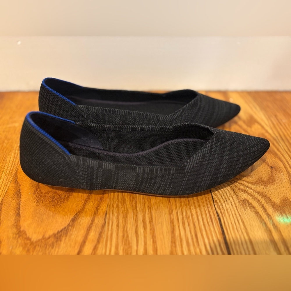 Rothy's The Point Black Gray Pointy Toe Ballet Flats Women's Shoes Size 9.5 - Picture 5 of 11